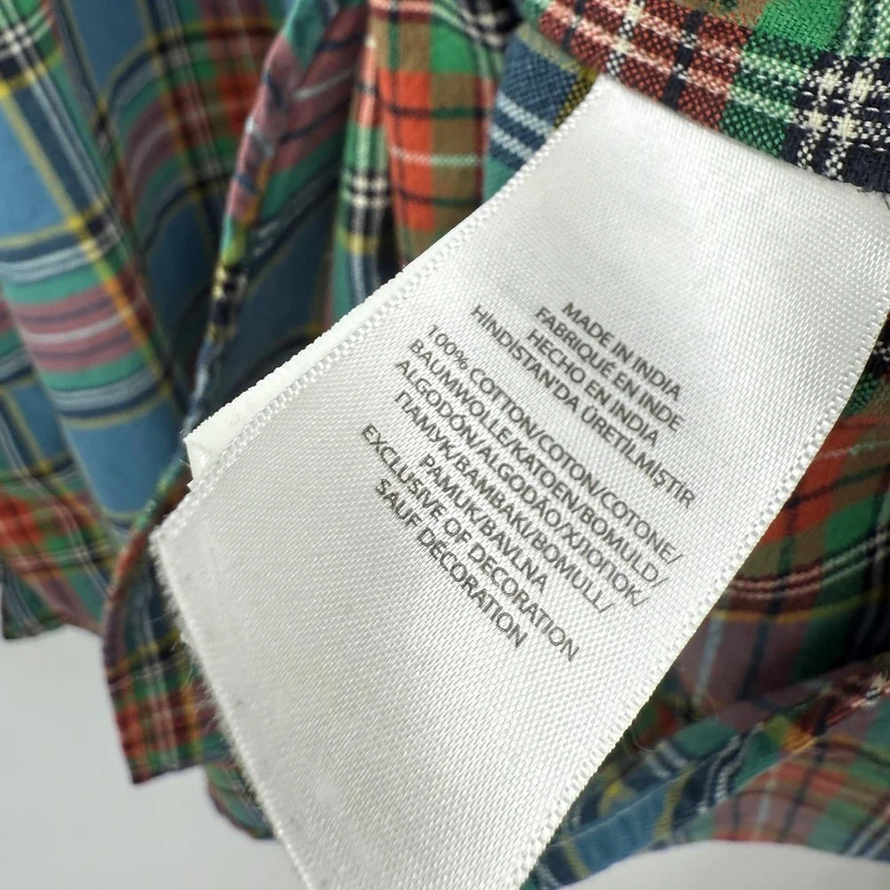 Polo Ralph Lauren Oxford Shirt 3XLT Tall Blue Red‎ Pony Tartan Mens